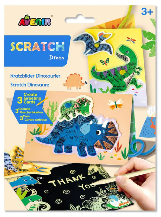Avenir - Scratch Greeting Card Set - Dinosaurs