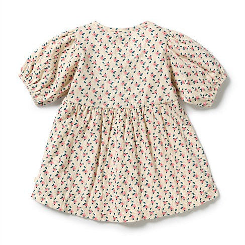 Wilson & Frenchy Little Blossom Organic Crinkle Button Dress