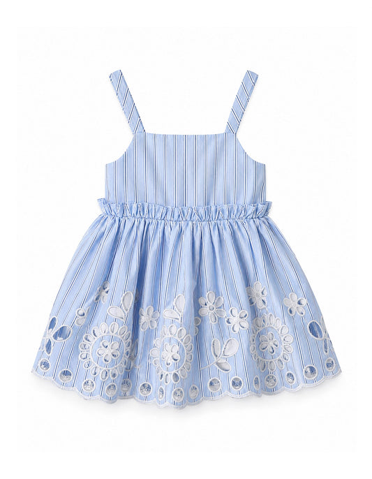 Fox & Finch Piccolina Cutwork Dress - Blue Stripe