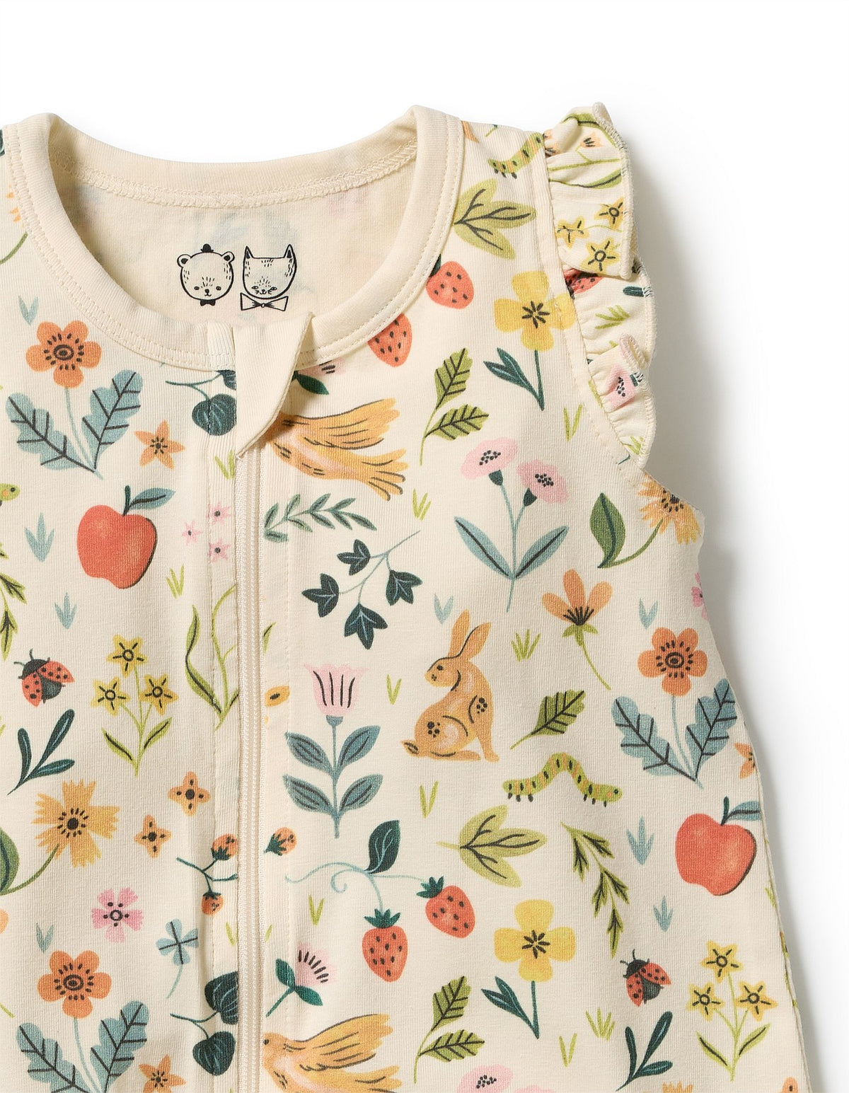 Wilson & Frenchy Summer Garden Organic Ruffle Zipsuit