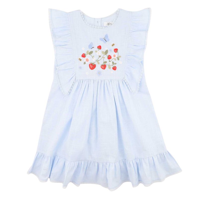 Bebe Poppy Embroidered Yoke Dress - Bluebell