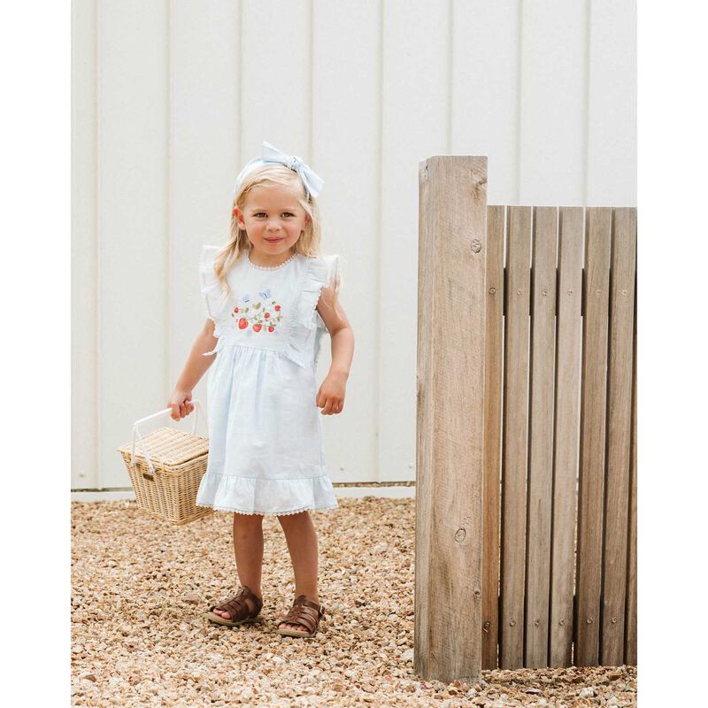 Bebe Poppy Embroidered Yoke Dress - Bluebell