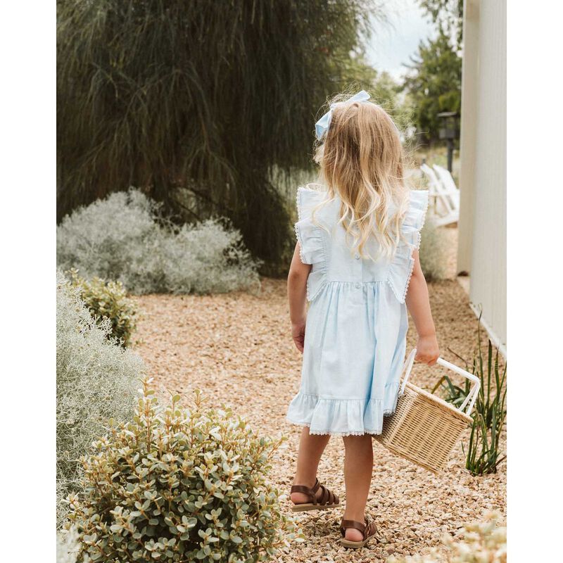 Bebe Poppy Embroidered Yoke Dress - Bluebell