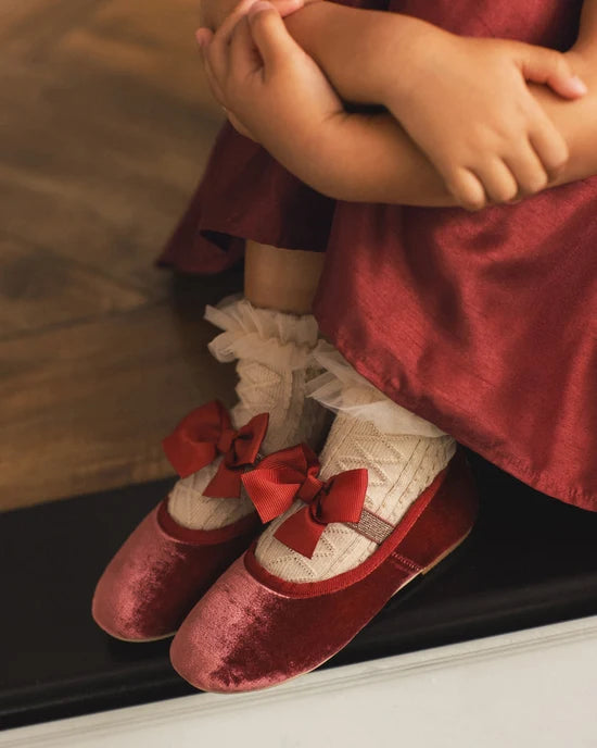 Noralee Ruffle Socks - Pearl, Ruby
