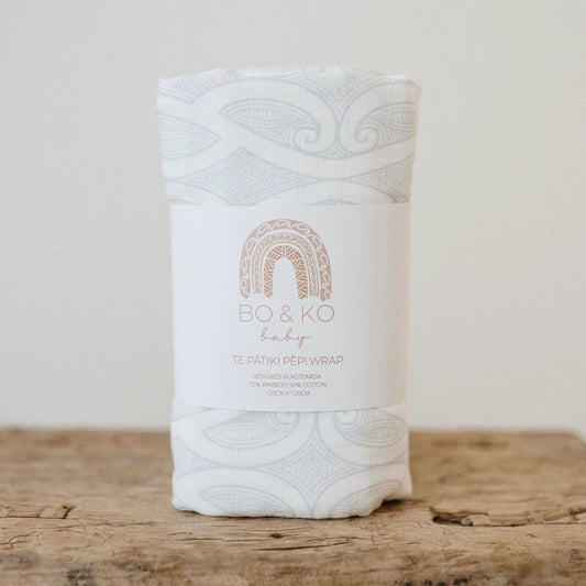 Bo & Ko - Te Pātiki Pēpi Wrap | Grey