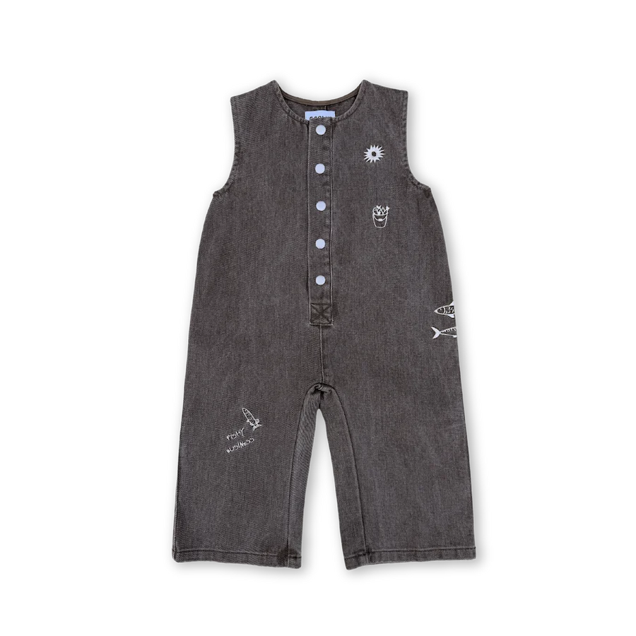 Grown Fishy Business Denim Jumpsuit - Ash