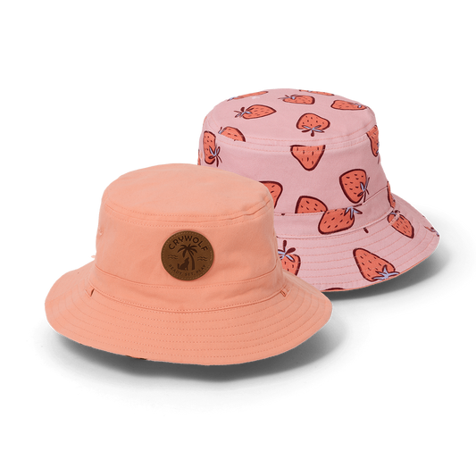 Crywolf Reversible Bucket Hat Strawberry Splash