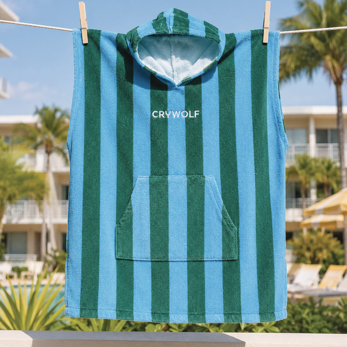 Crywolf Hooded Towel - Deck Stripe