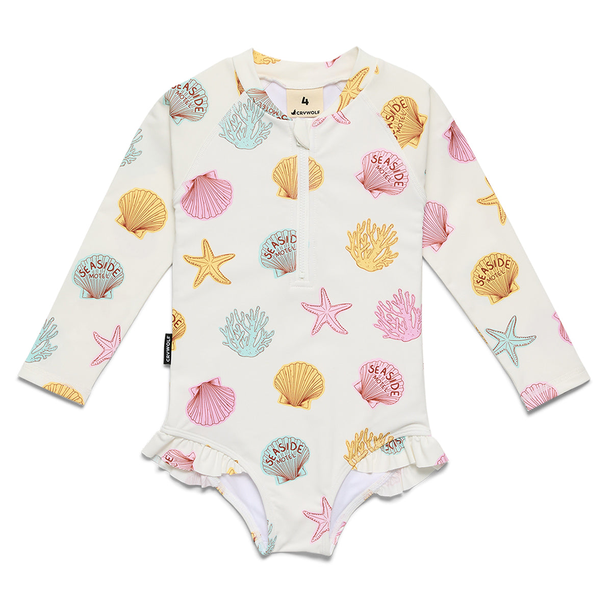 Crywolf Long Sleeve Swimsuit - Shell