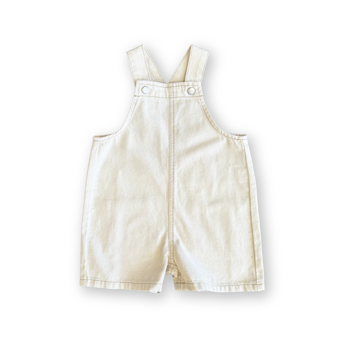 Grown - Everyday Twill Short Overalls - Milk