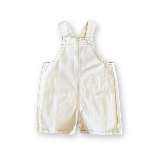 Grown - Everyday Twill Short Overalls - Milk
