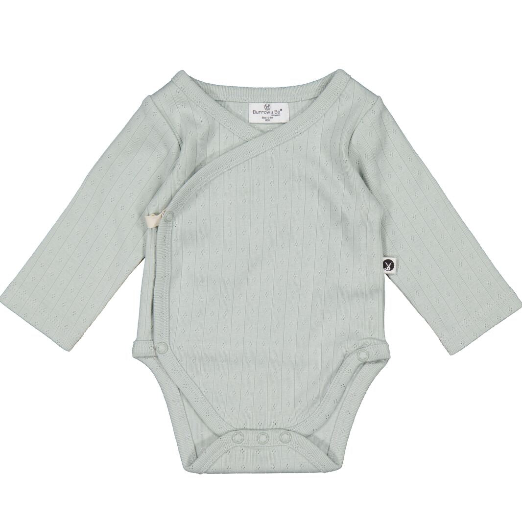 Burrow & Be Haze Pointelle Long Sleeve Kimono Bodysuit