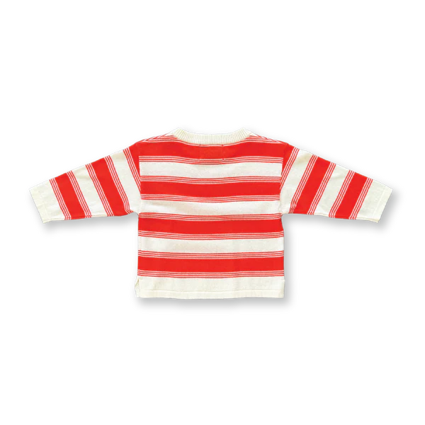 Grown - Organic 7-Stripe Long Sleeve Tee -  Tomato