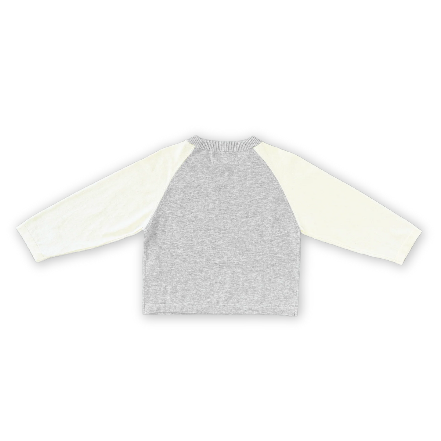 Grown Knitted Organic Raglan Long Sleeve Tee - Grey Marle