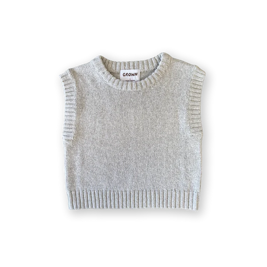 Grown Jersey Knit Vest - Stone