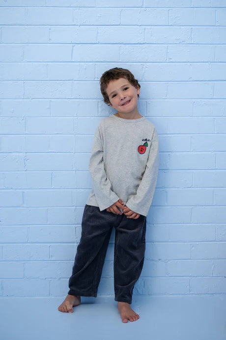 Grown Organic Fruit Salad Long Sleeve Tee - Grey Marle