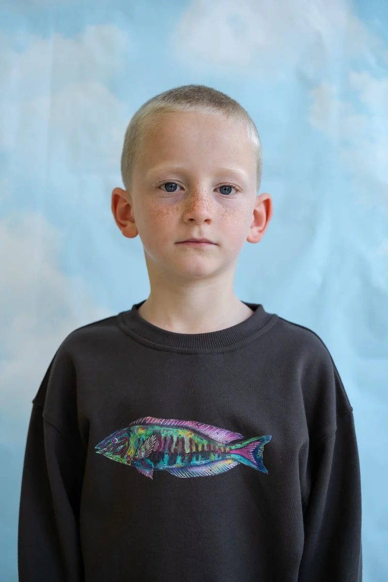 Grown Parrot Fish Jumper - Ash