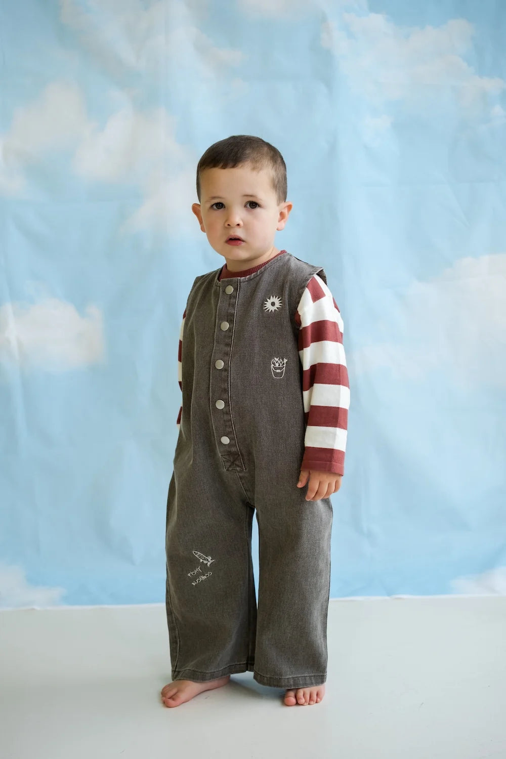 Grown Fishy Business Denim Jumpsuit - Ash