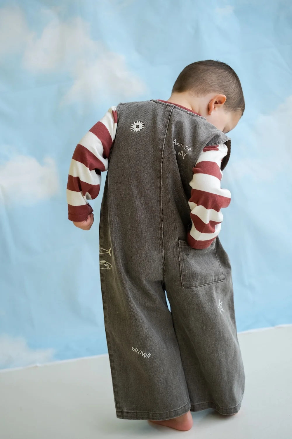 Grown Fishy Business Denim Jumpsuit - Ash