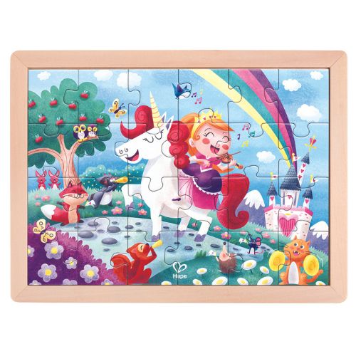 Hape - Double Sided Colour Puzzle Unicorn & Friends