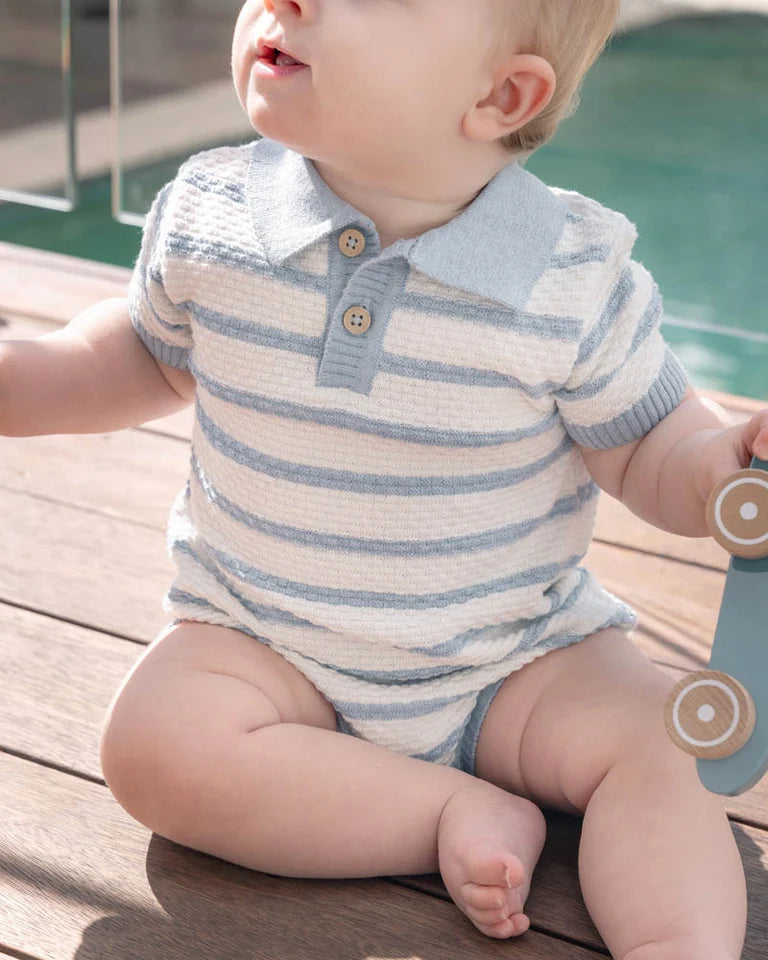 Bebe Brady Organic Knitted Polo Romper