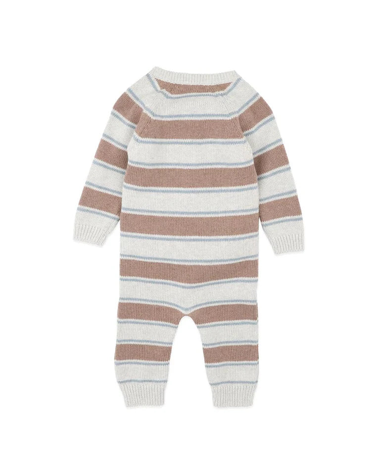Bebe Alvin Stripe Organic Knitted Romper