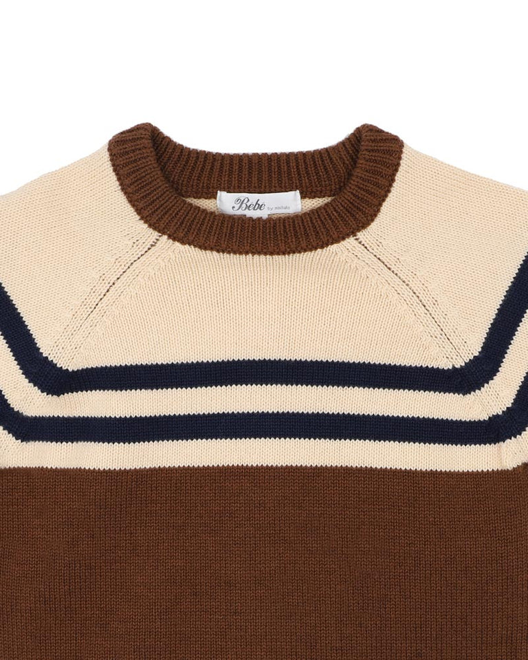 Bebe Jake Raglan Stripe Knitted Jumper