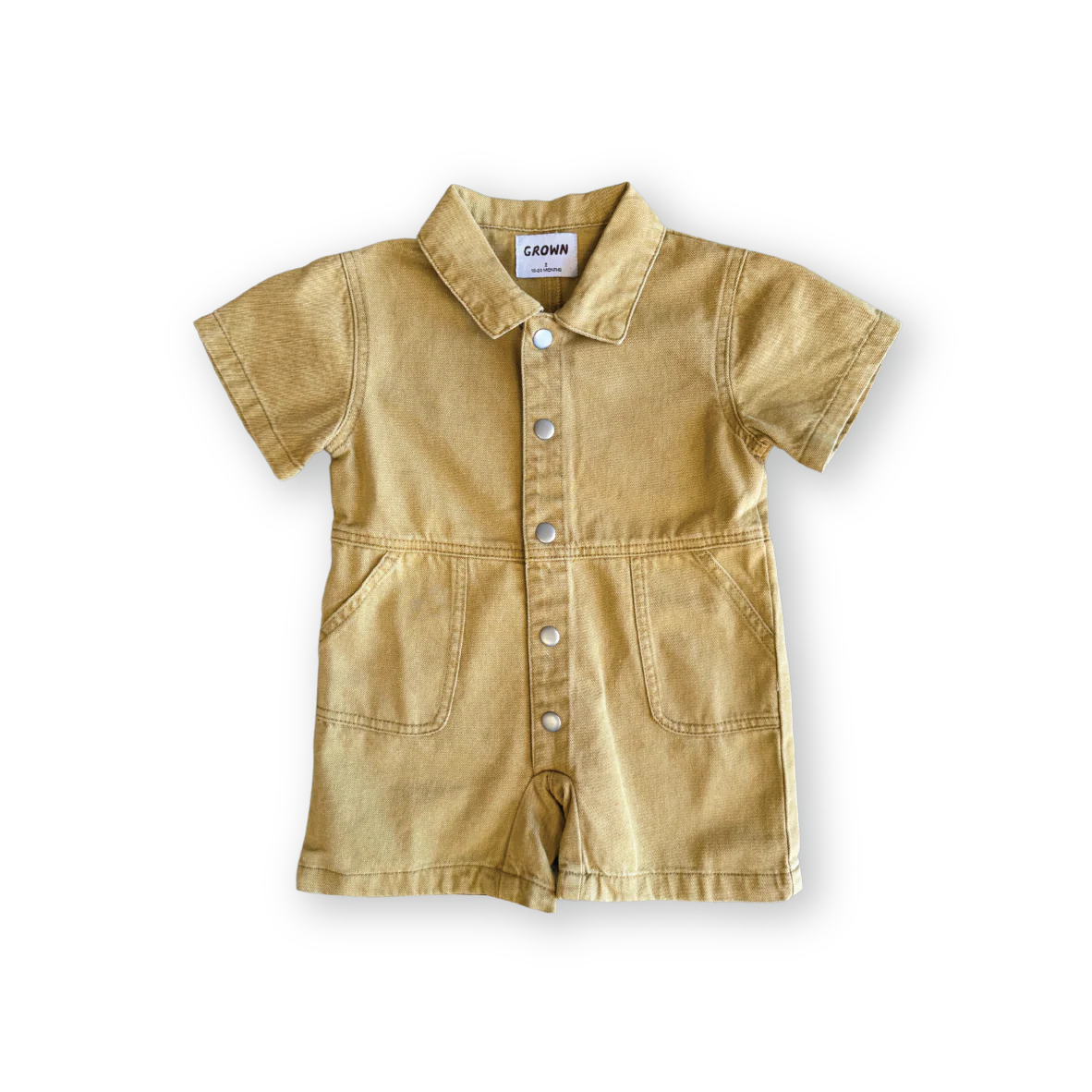 Grown - Summer Short Boilersuit Mustard
