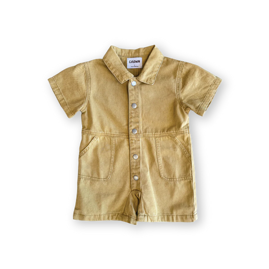 Grown - Summer Short Boilersuit Mustard
