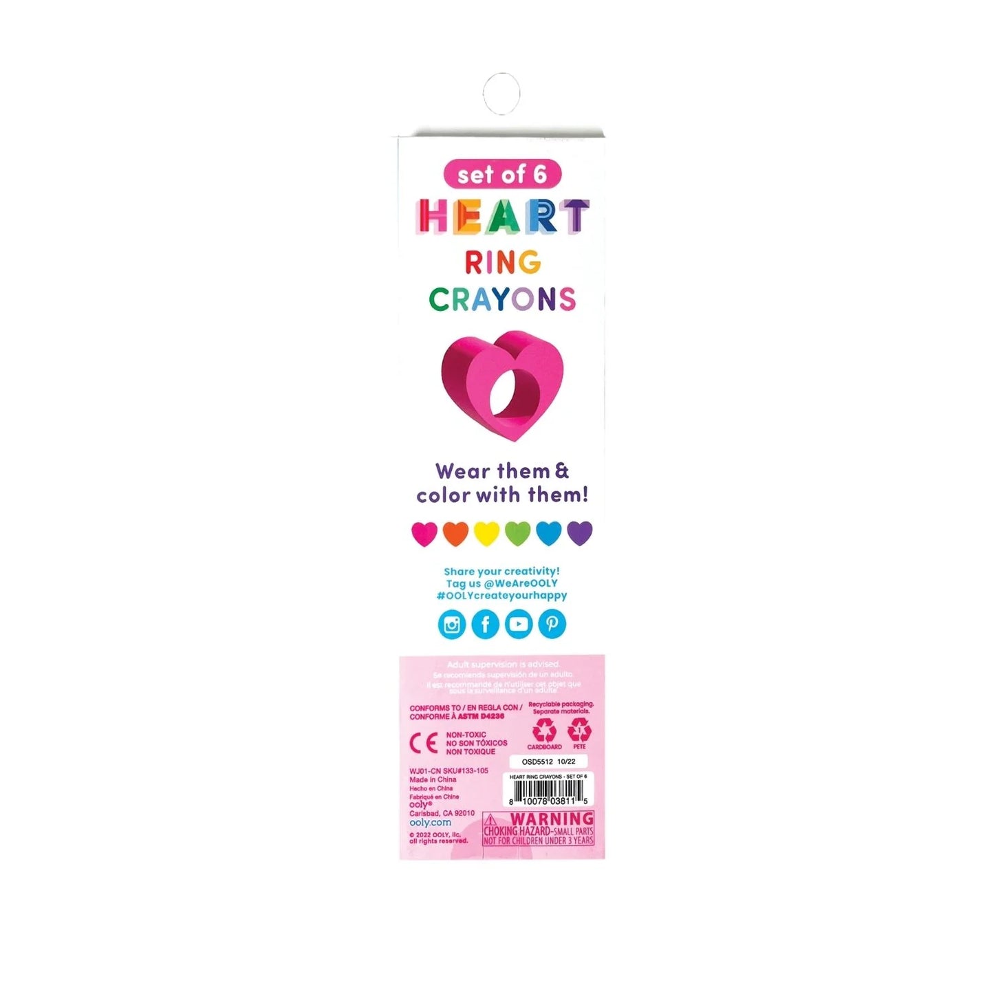 You Monkey - Ooly Heart Ring Crayons