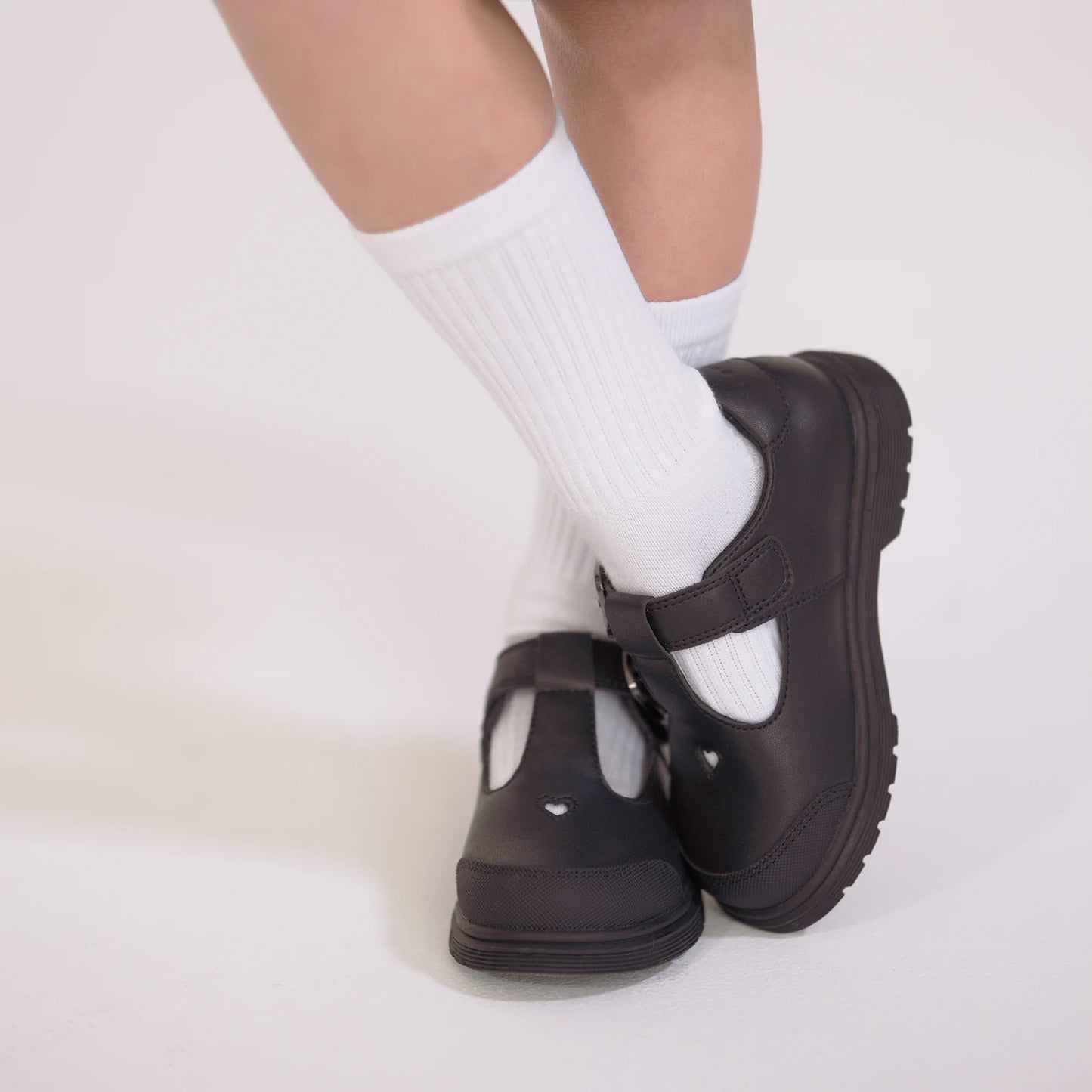 Pretty Brave Athena Black School Shoe