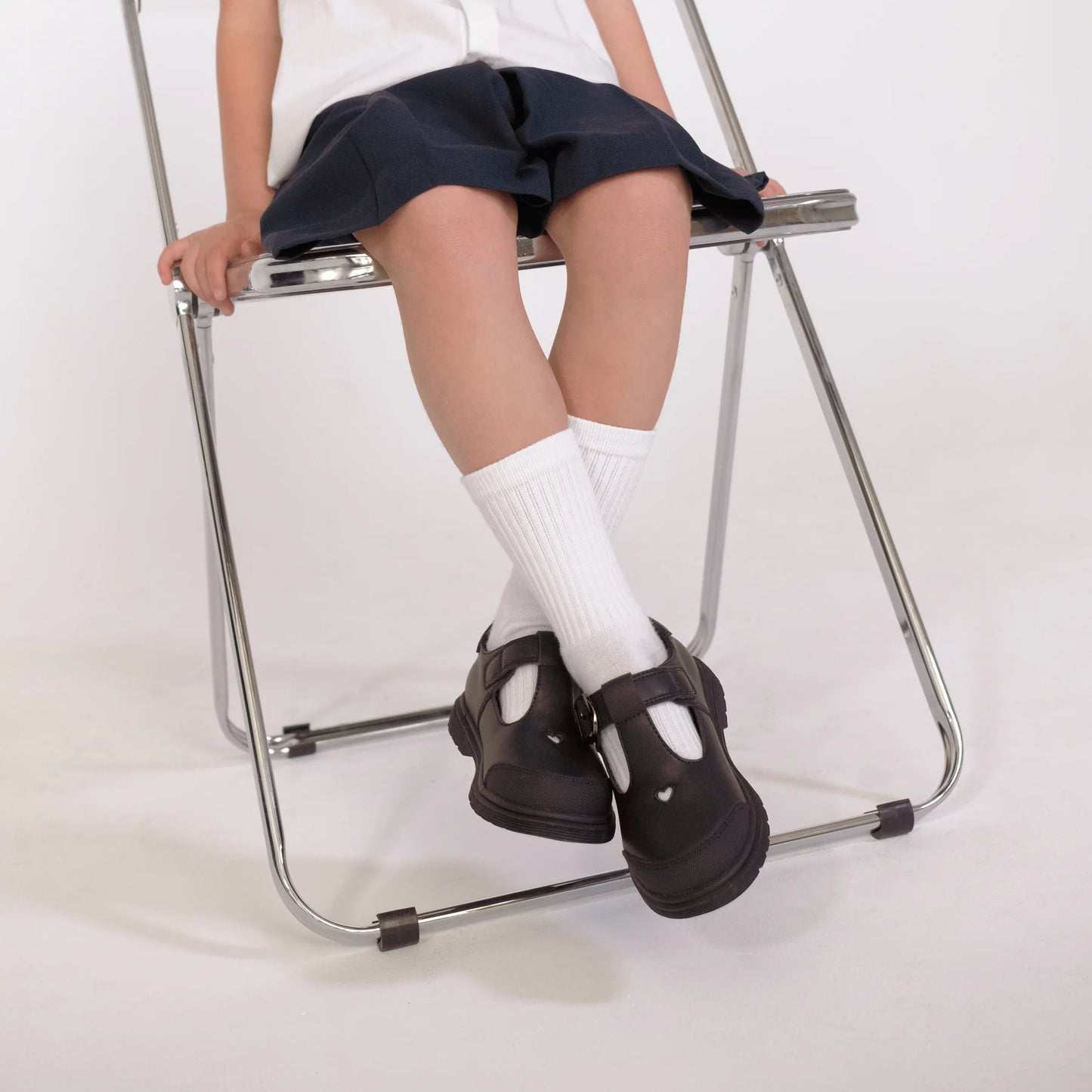 Pretty Brave Athena Black School Shoe