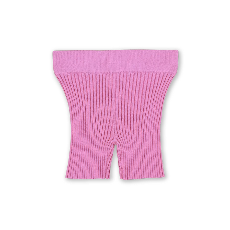Grown Organic Ribbed Essential Bike Shorts - Floss