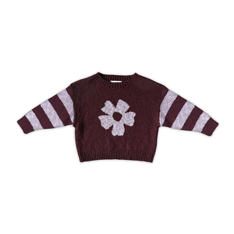 Grown Bloom Knit Pull Over - Plum