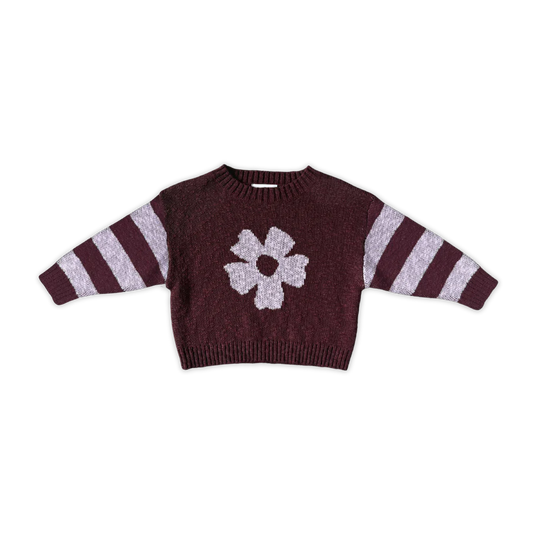 Grown Bloom Knit Pull Over - Plum