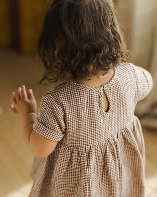 Quincy Mae- Brielle Dress - Plum Gingham