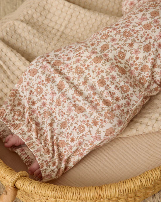 Quincy Mae Bamboo Baby Gown + Hat Set - Bloom
