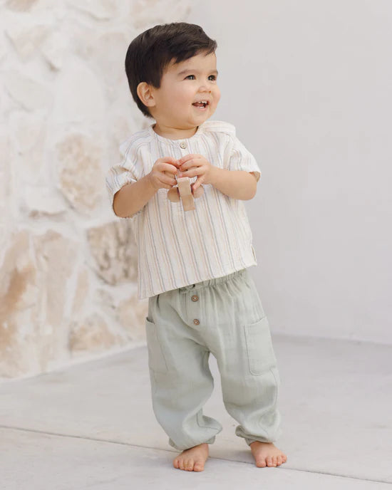Quincy Mae - Short Sleeve Zion Shirt Summer Stripe