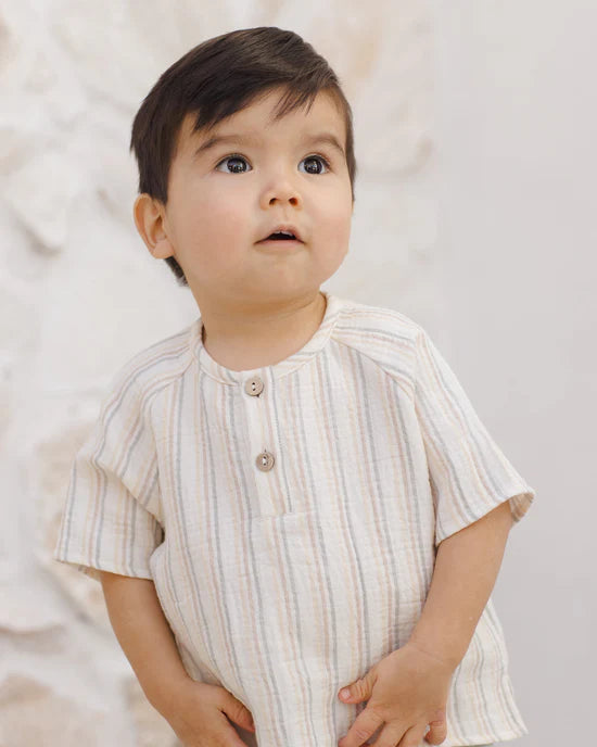 Quincy Mae - Short Sleeve Zion Shirt Summer Stripe