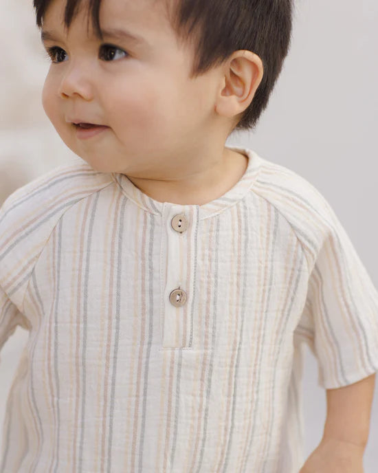 Quincy Mae - Short Sleeve Zion Shirt Summer Stripe