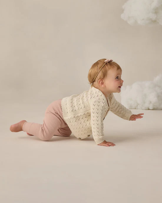 Quincy Mae Scalloped Cardigan - Natural