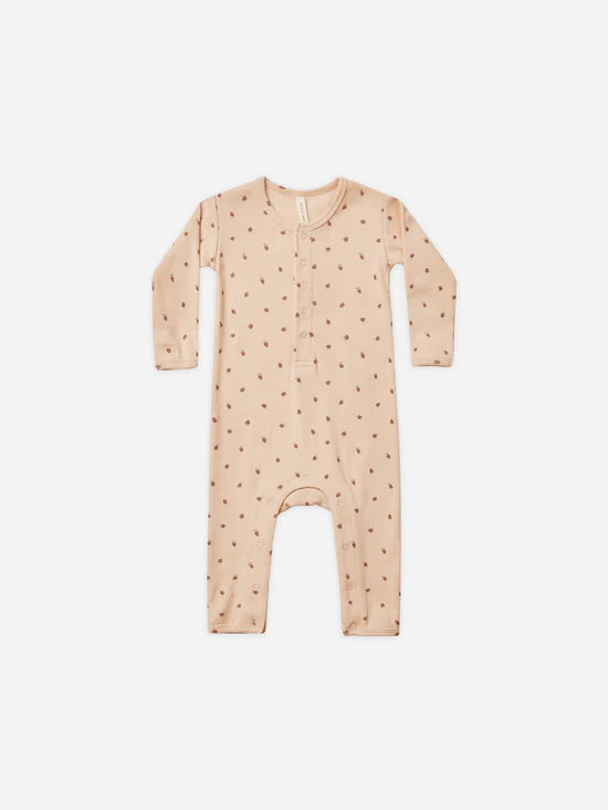 Quincy Mae - Ribbed Baby Jumpsuit - Strawberries