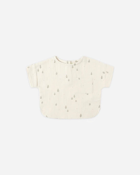 Quincy Mae Woven Boxy Top - Trees