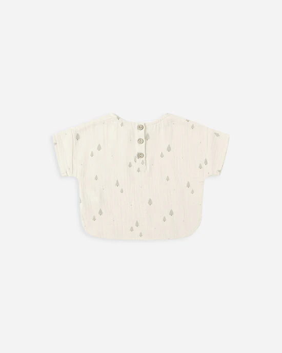 Quincy Mae Woven Boxy Top - Trees