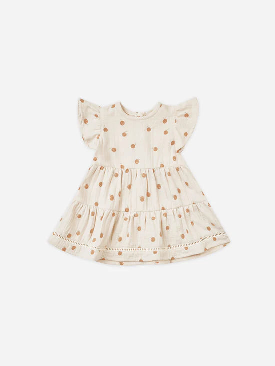 Quincy Mae - Lily Dress Oranges - *Last Size* 18-24mths