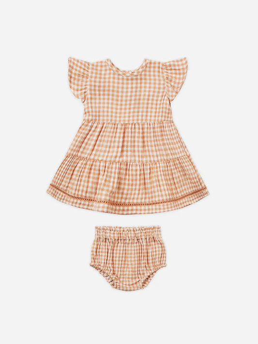 Quincy Mae - Lily Dress - Melon Gingham