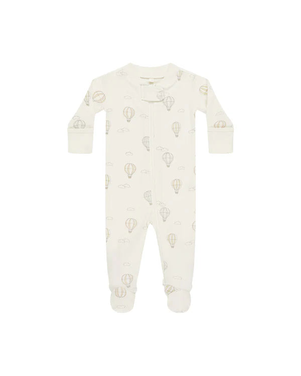 Quincy Mae - Zip L/Sleeve Sleeper Footie - Hot Air Balloons