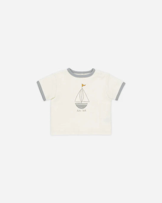 Quincy Mae - Ringer Tee Boat Ivory