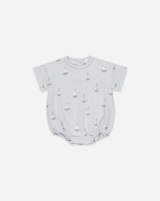 Quincy Mae - Relaxed Bubble Romper - Sailboats