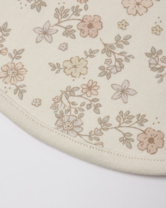 Quincy Mae Jersey Snap Bib, 2 Pack - Floral Vine, Dusty Rose